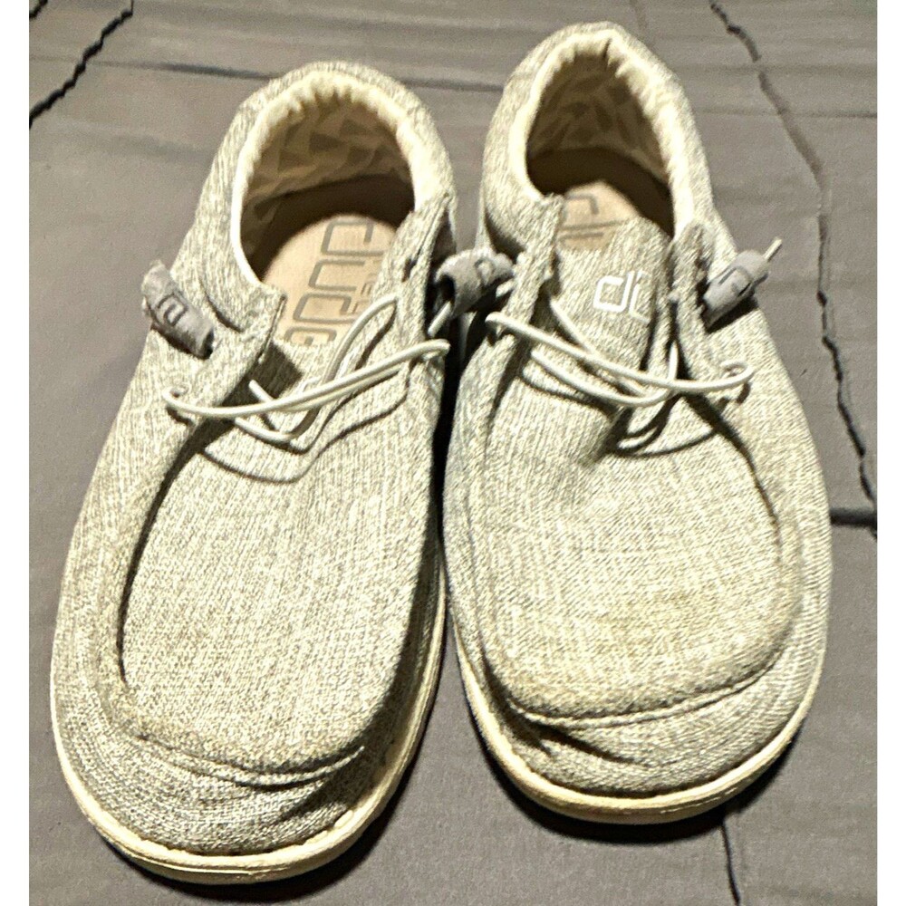 Hey Dude Wally Knit Men's Gray Knit Lace-Up Moccasin Casual Shoes US 10